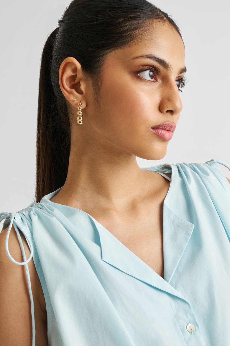 Shirt dress with Shoulder Tie Details, Alternate, color, Summer Blue