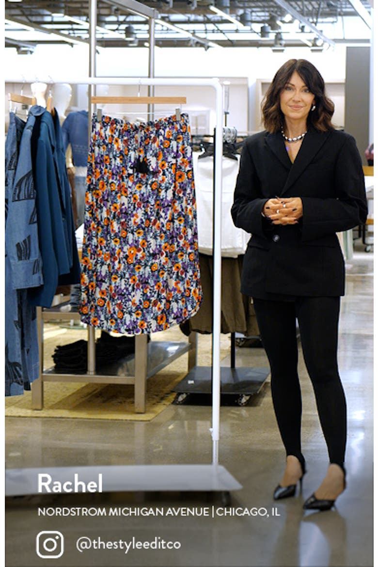 Silja Print Drawstring Waist Midi Skirt video