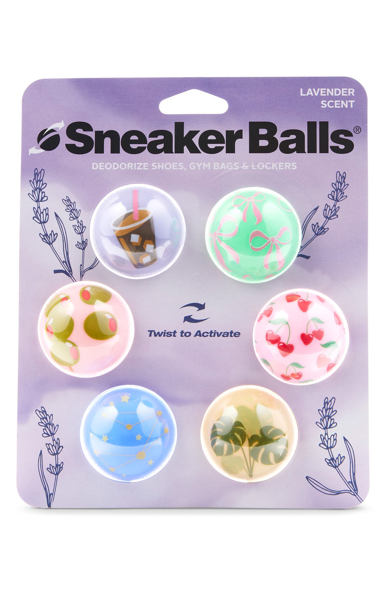 Sneaker Balls Coquette 2.0 Lavender Scented Deodorizers, Alternate, color, MULTI