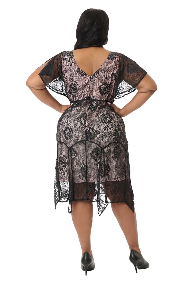 Unique Vintage Plus Size 1920s Flutter Sleeve Flapper Dress, Alternate, color,