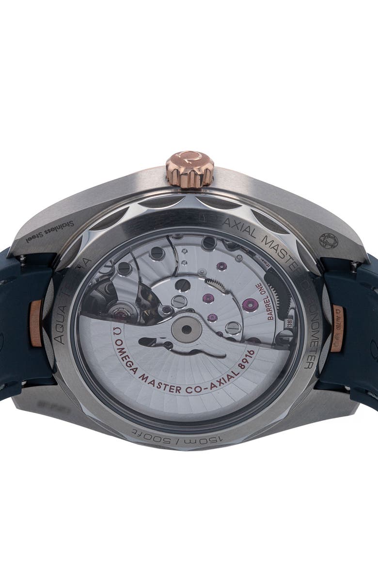 Watchfinder & Co. Omega Preowned 2024 Aqua Terra 150-Meter Gents 220.22.41.21.03.001 Rubber Strap Watch, 41mm, Alternate, color, Blue