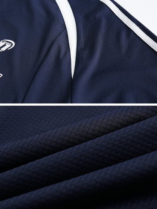 Aelfric Eden Contrast Color Stripe Soccer Jersey In Blue