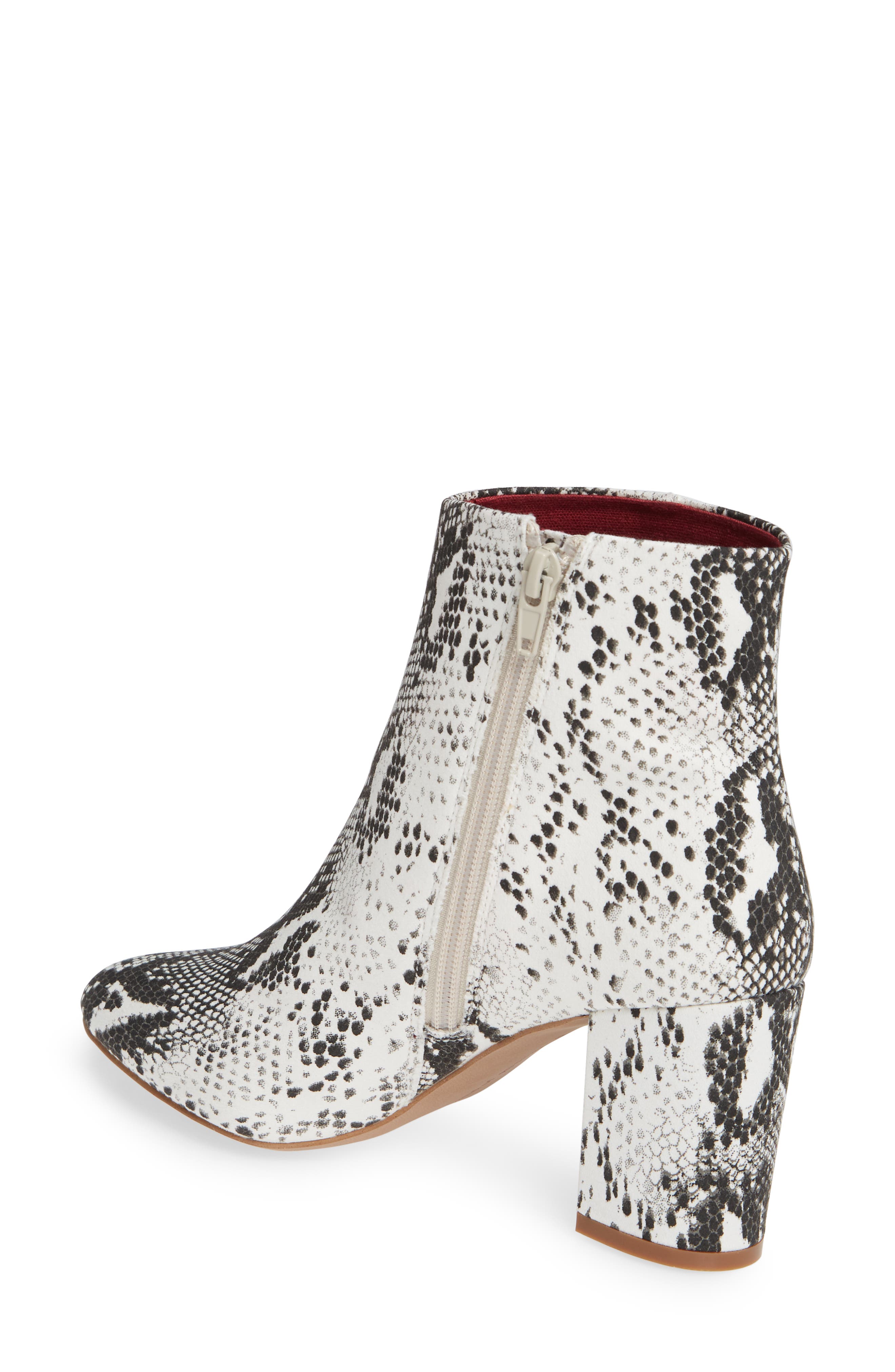 Band of Gypsies Andrea Bootie, Alternate, color, WHITE/ BLACK SNAKE PRINT