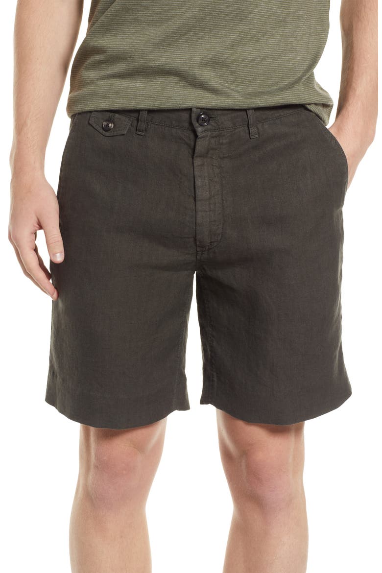 Moore Linen Shorts, Main, color, STEEL GREY