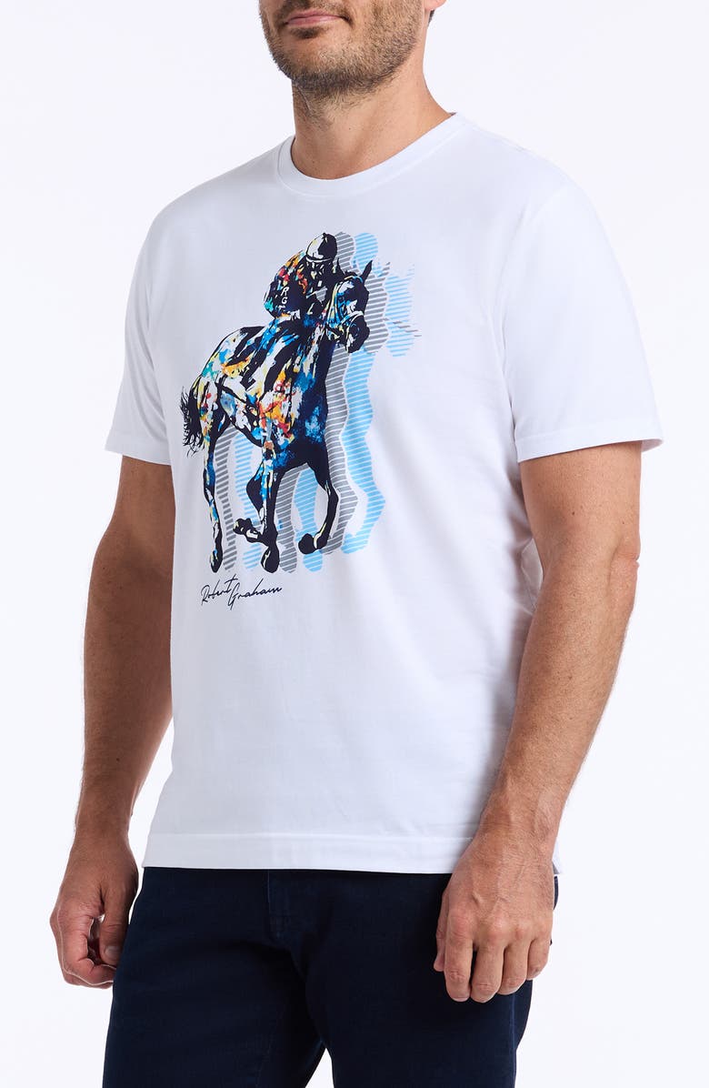 Robert Graham Jockey Club Graphic T-Shirt, Alternate, color, White