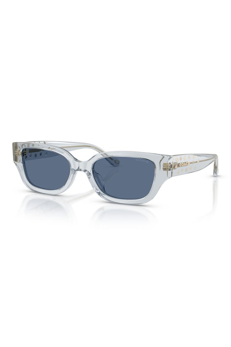 53mm Rectangular Sunglasses, Alternate, color, TRANSPARENT LIGHT BLUE / BLUE