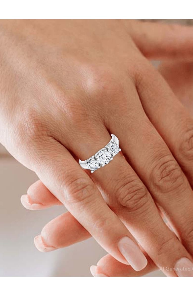 Bliss Diamond 2ct Three Stone Lab Grown Diamond Engagement Ring 14K Gold, Alternate, color, 