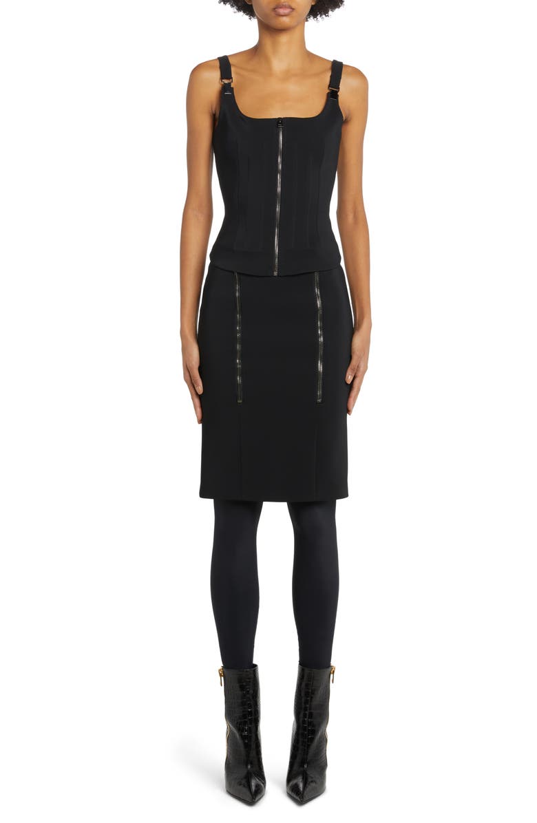 TOM FORD Stretch Knit Corset Top, Alternate, color, 