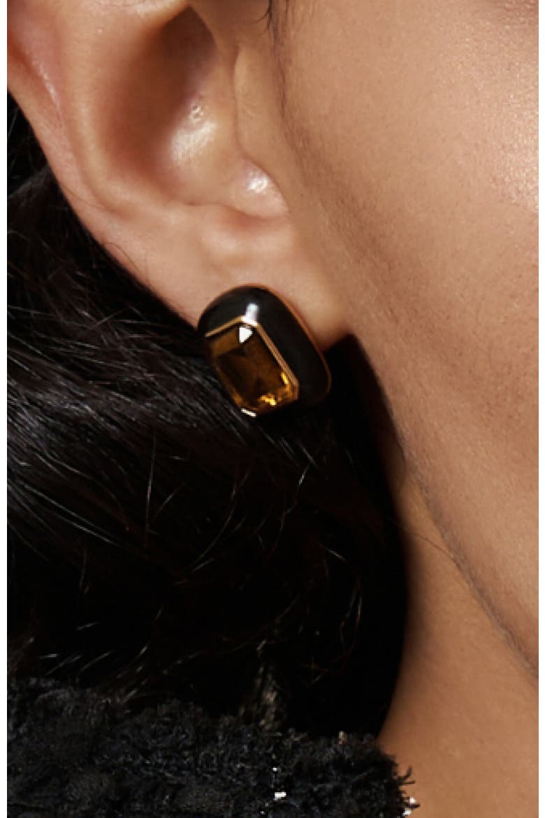 Roman Night Ear Studs, Alternate, color, Brown & Black