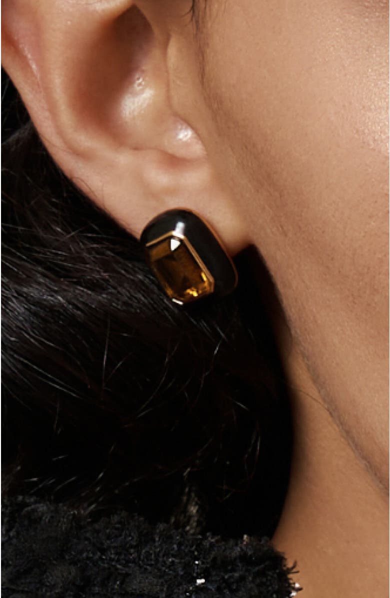 RC RETRO CHIC Roman Night Ear Studs, Alternate, color, Brown & Black