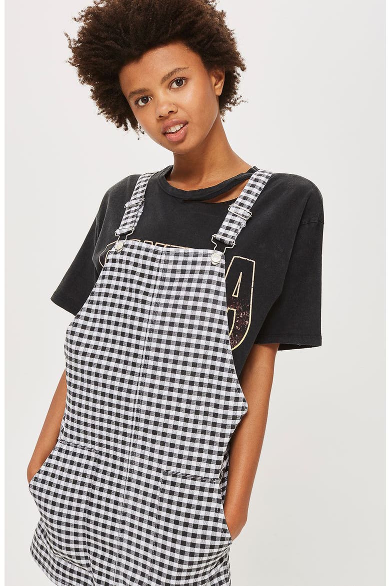 Gingham Pinafore Dress, Alternate, color, BLACK MULTI
