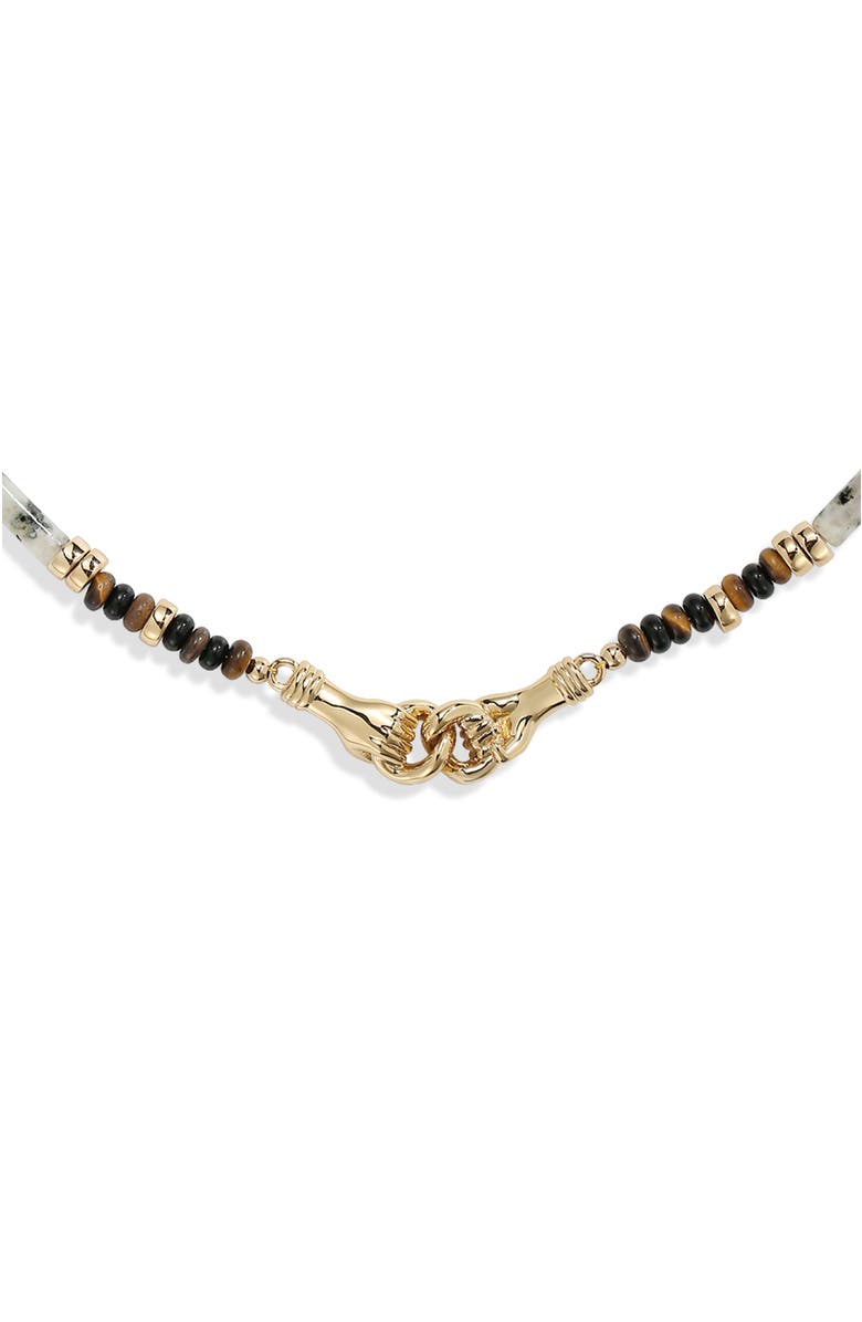 RC RETRO CHIC Palms Necklace, Alternate, color, Brown & White & Gold