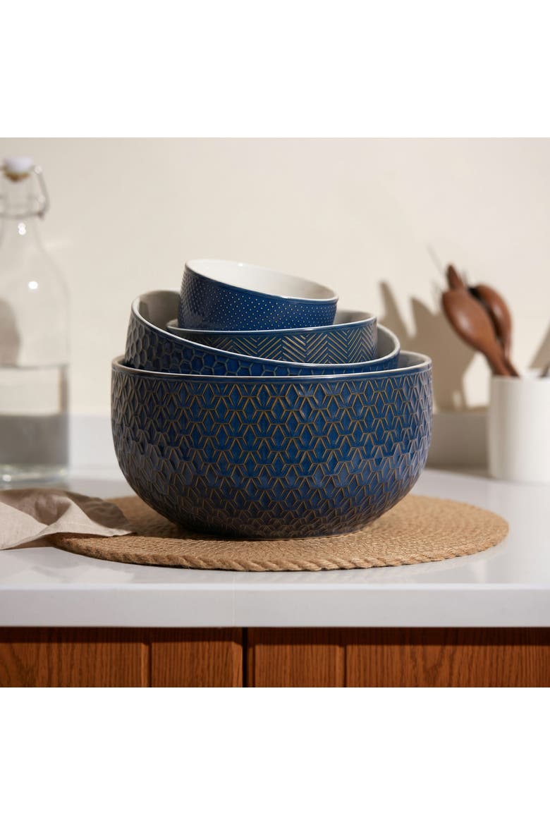 Nesting Bowls, Set of 4, Alternate, color, Midnight Blue
