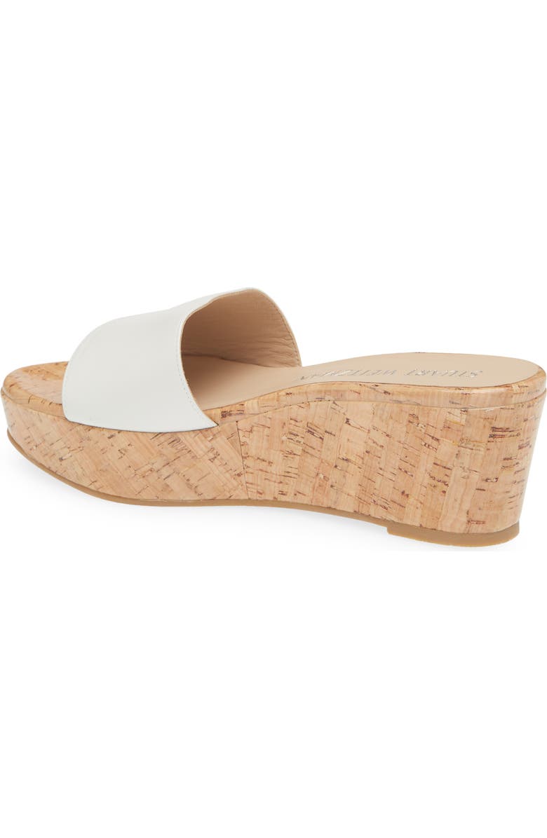 Stuart Weitzman Summer Wedge Sandal, Alternate, color, White.