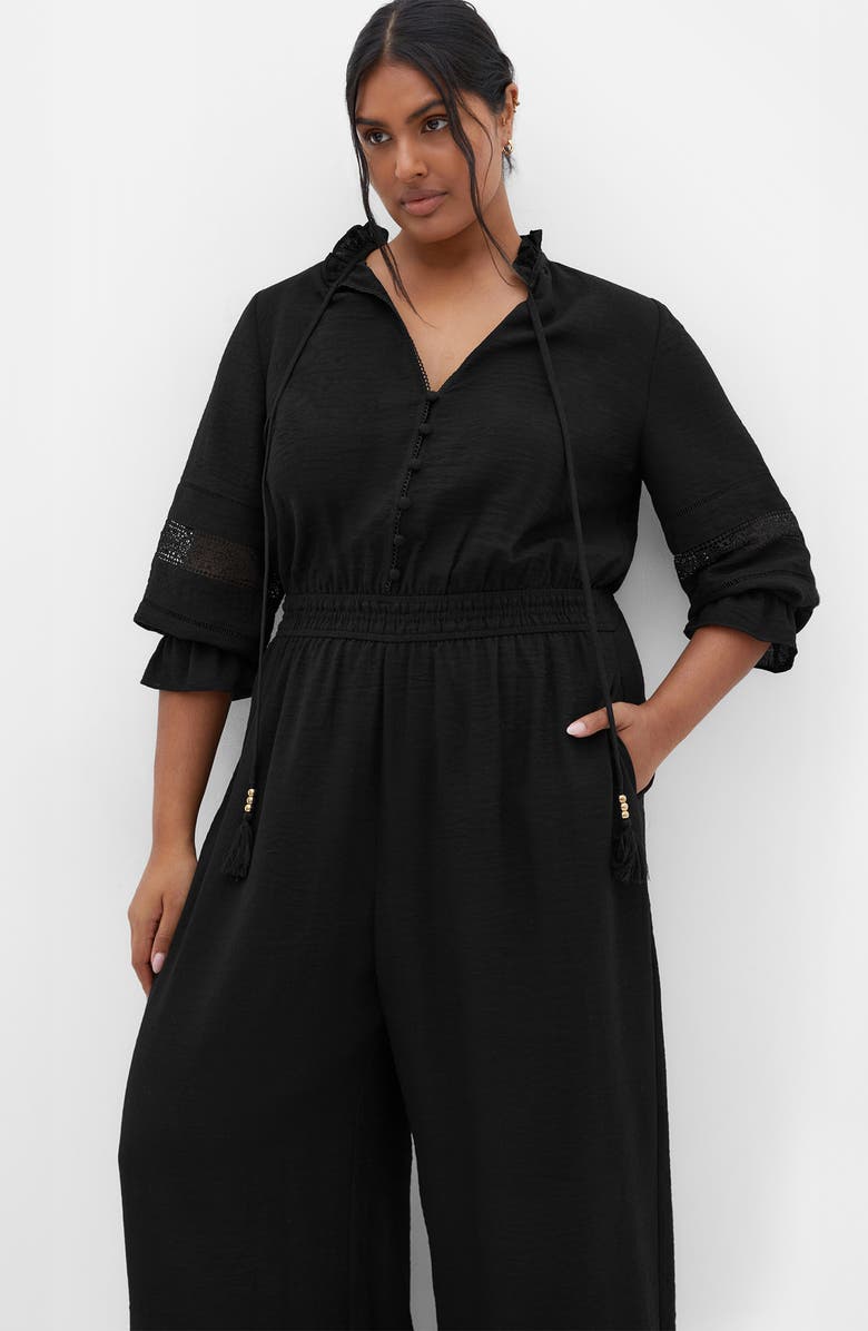 Faye Tie Neck Wide Leg Jumpsuit