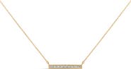Haus of Brilliance Yellow Gold Plated Diamond Accent Bar Pendant Necklace