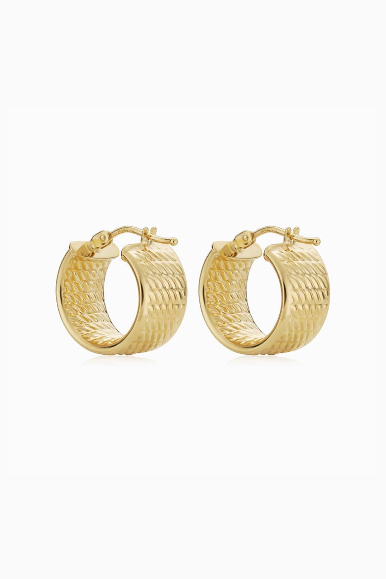 14K Yellow Gold Moto Bold Hoops, Alternate, color, Yellow Gold