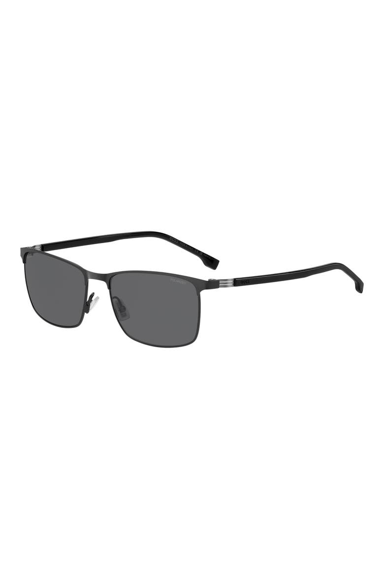 1635/S Polarized Rectangle Sunglasses, Alternate, color, MATTE RUTHENIUM BLACK