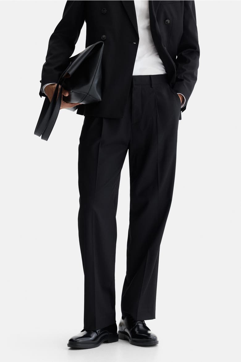 Regular Fit Tailored Trousers, Alternate, color, Black