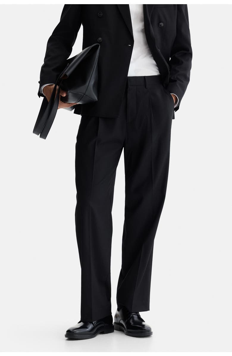 H&M Regular Fit Tailored Trousers, Alternate, color, Black