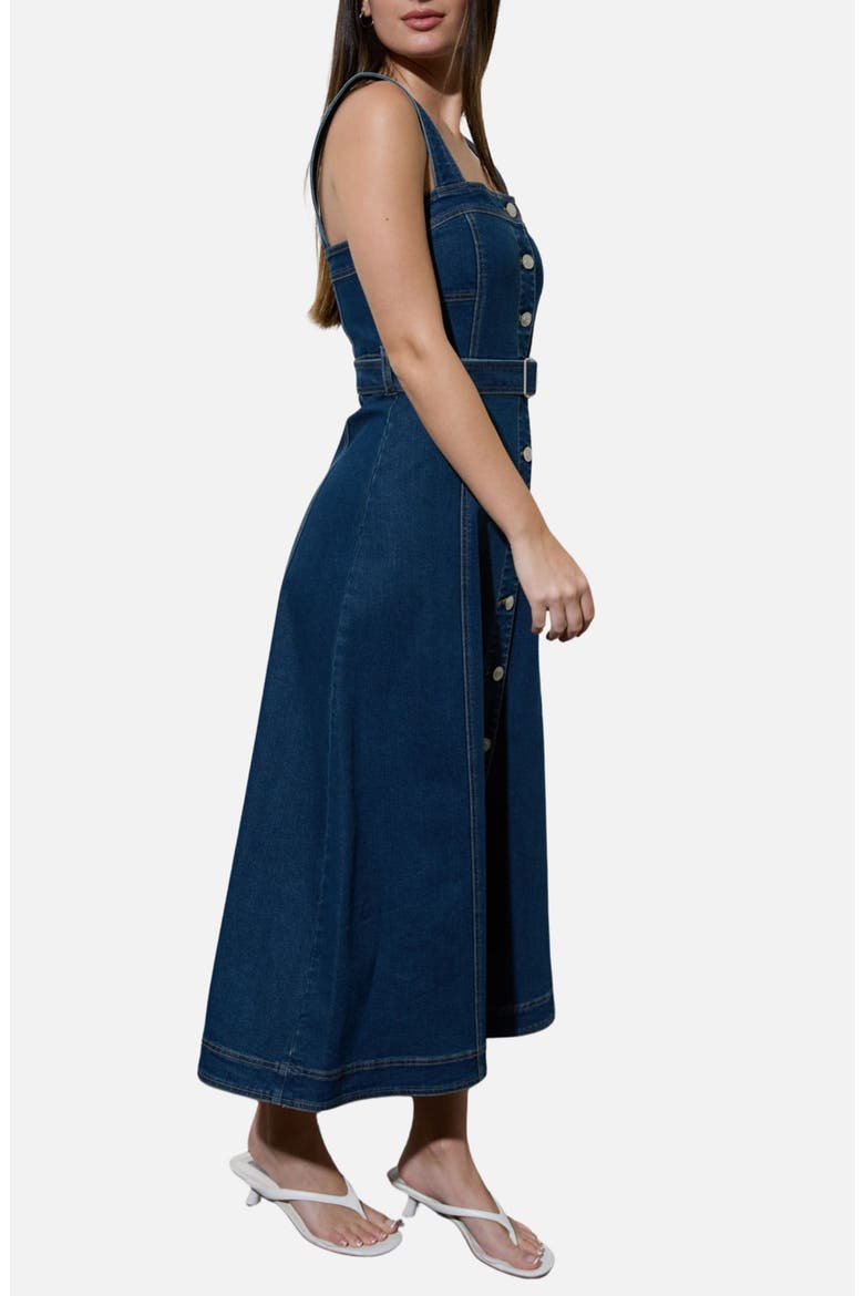 Buttoned Denim Midi Dress, Alternate, color, DENIM