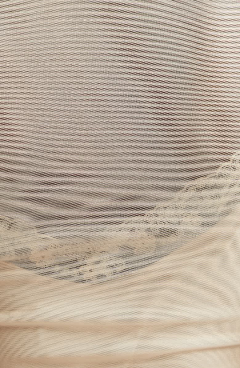 Simone Rocha Floral Embellished Sheer Tulle Peplum Top, Alternate, color, Beige/ Opaque Multi