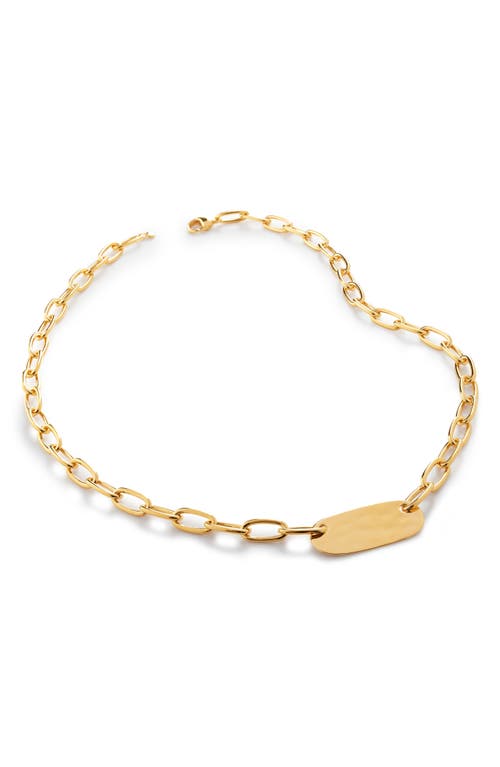 Monica Vinader 18k Gold Oval Id Necklace In Gold
