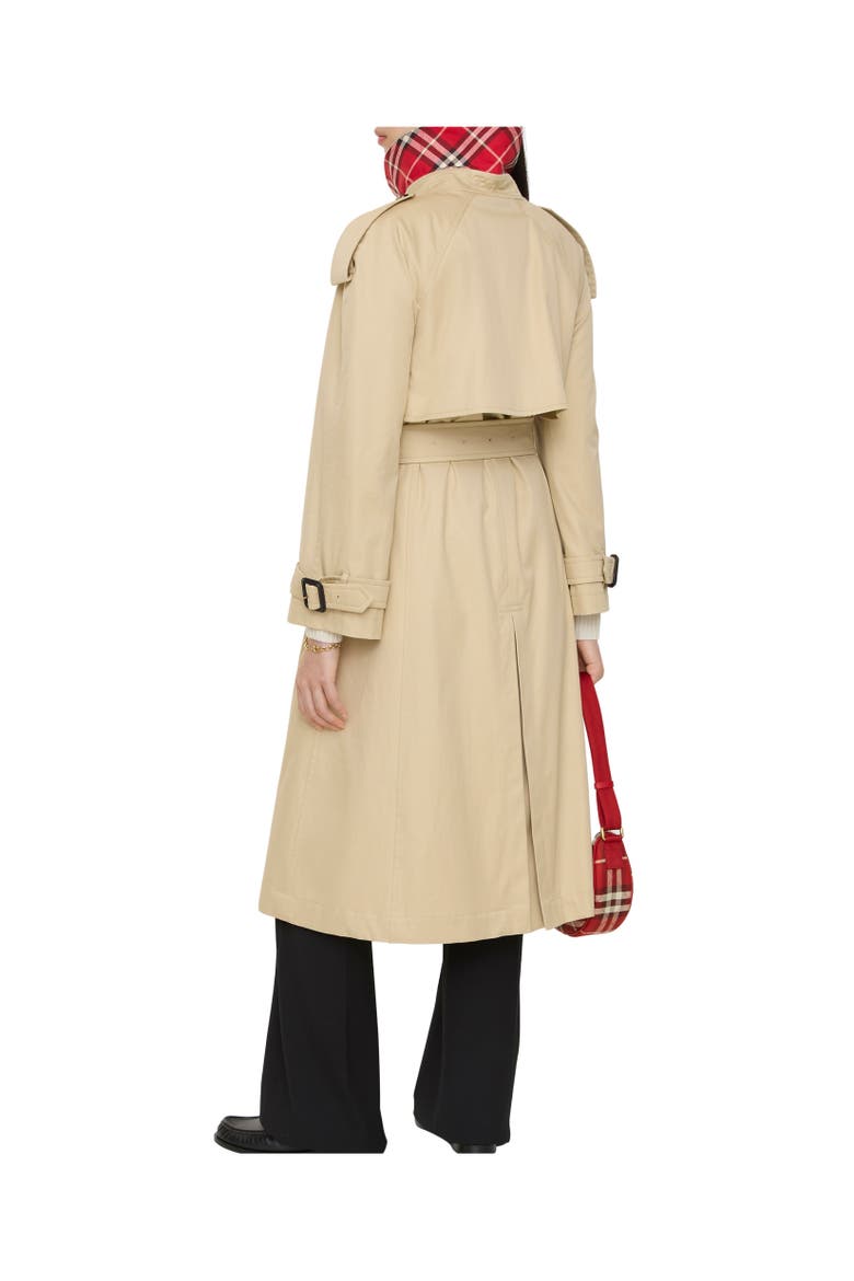 Long Gabardine Fitzrovia Trench Coat with Warmer, Alternate, color, Limestone beige