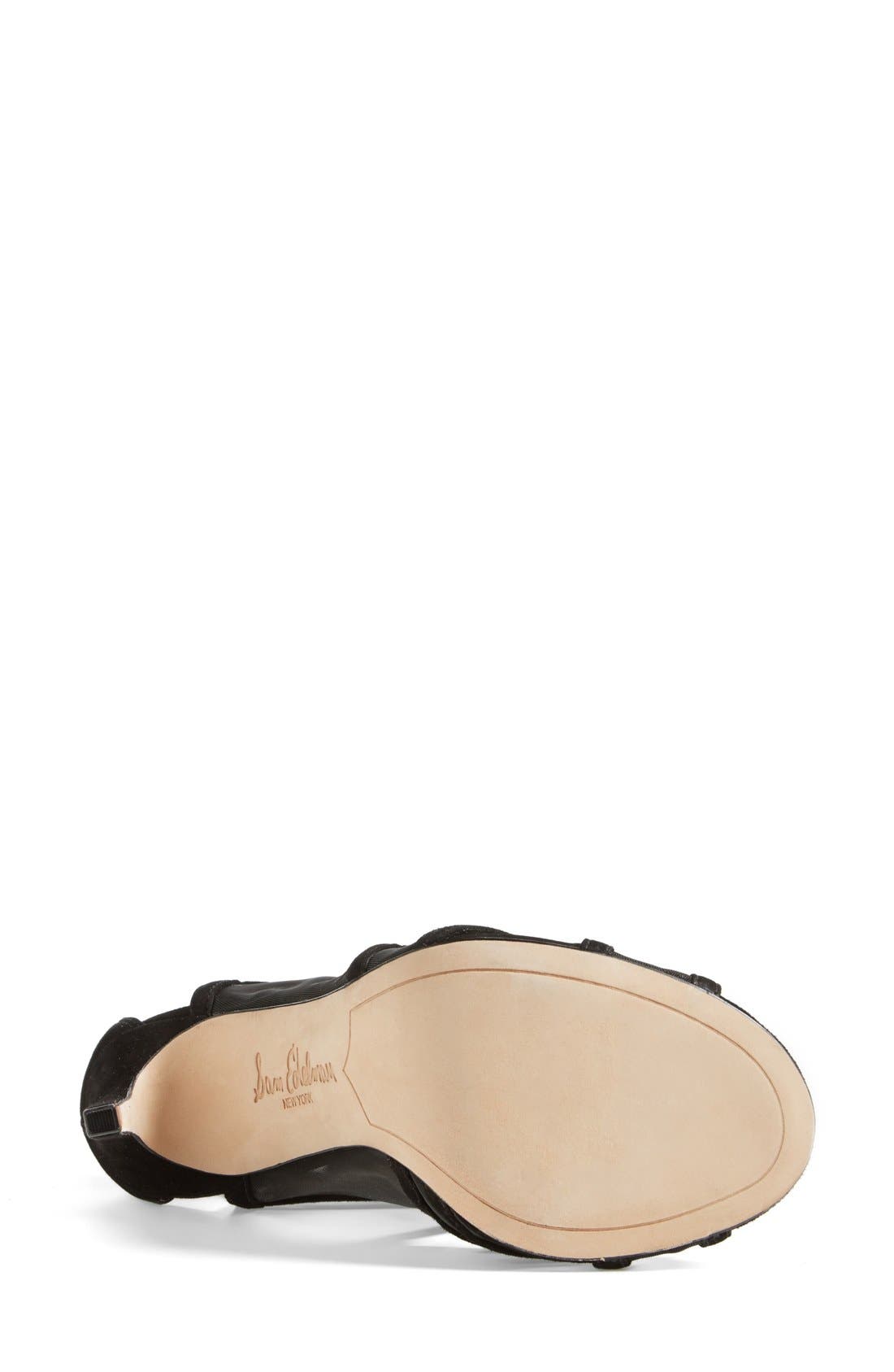 'Pompei' Suede & Mesh Sandal, Alternate, color, BLACK SUEDE