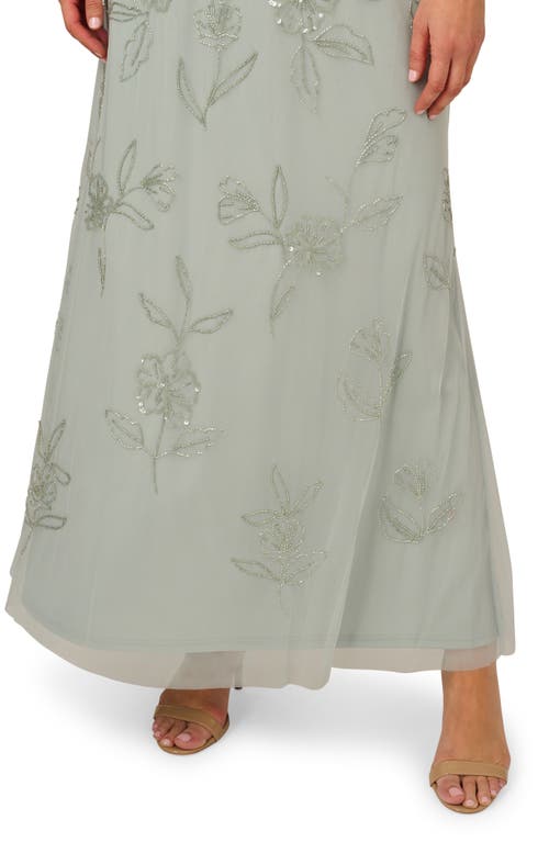 ADRIANNA PAPELL ADRIANNA PAPELL BEADED FLORAL BLOUSON GOWN