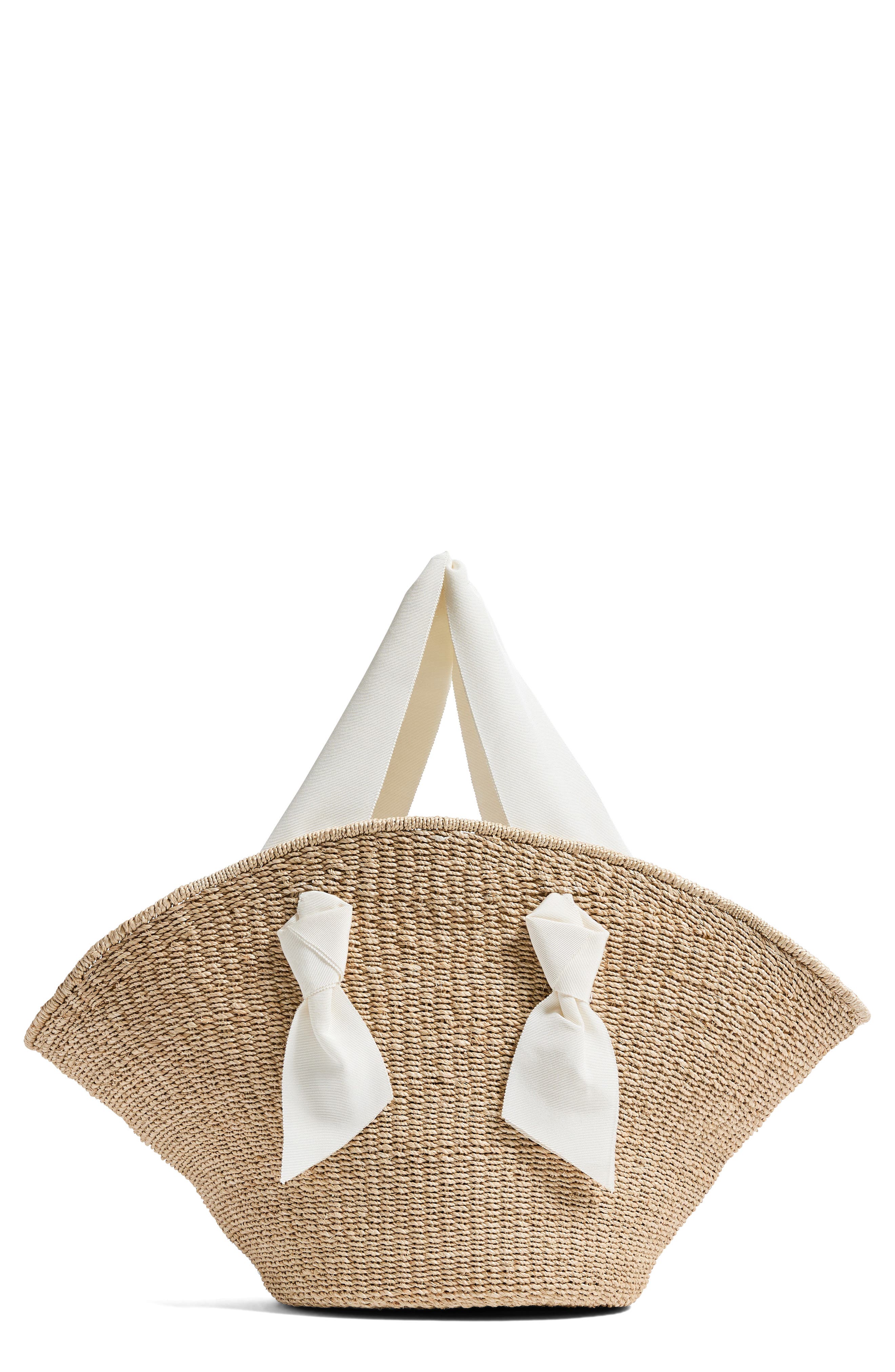 Pamela Munson Petite Isla Bahia Riviera Woven Tote, Main, color, Natural/ White