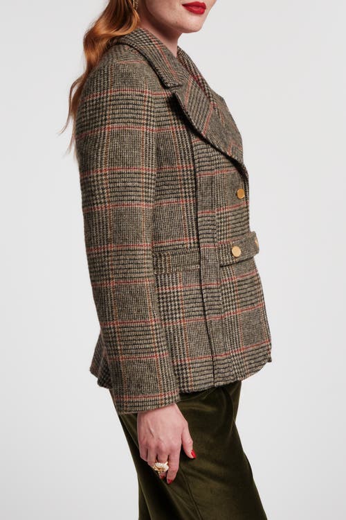 Frances Valentine Bobby Blazer Central Park Plaid Wool In Brown