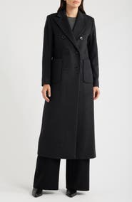 Lauren Ralph Lauren Double Breasted Longline Wool Blend Coat