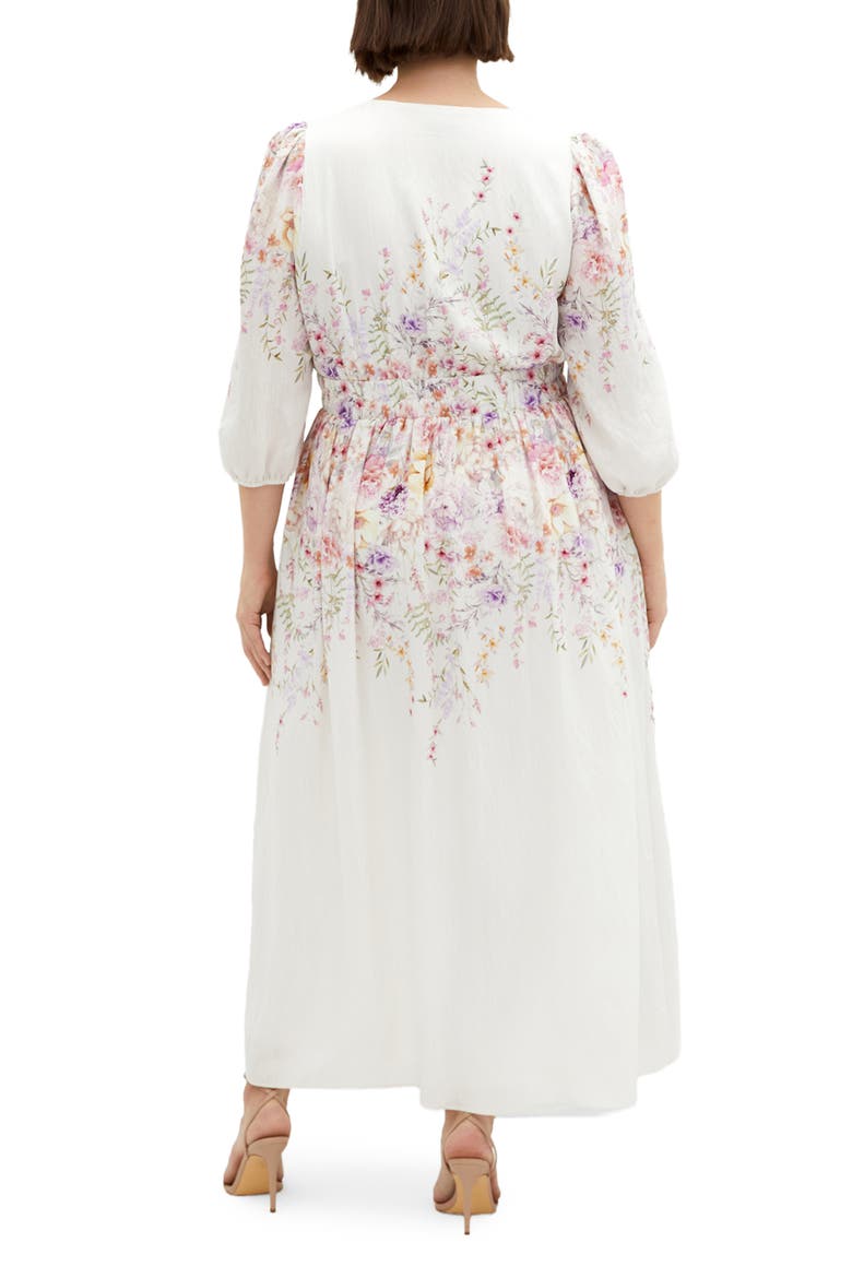 Keyla Floral Long Sleeve Maxi Dress, Alternate, color, FLIRTY BDR
