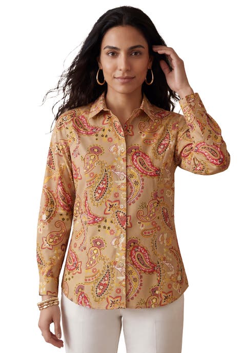 Stretch Cotton Poplin Button Down Shirt