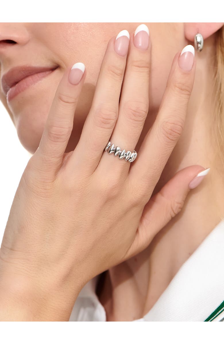 DEVATA Teardrop Eternity Band Ring in Rhodium Plated Sterling Silver, Alternate, color, Silver