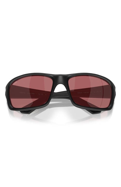 Costa Del Mar Jose Pro 62mm Polarized Rectangular Sunglasses In Matte Black/rose