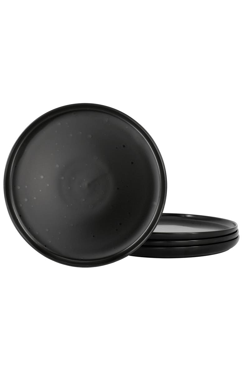 Our Table Landon 4 Piece 8.4 Inch Round Stoneware Salad Plate Set, Main, color, Black