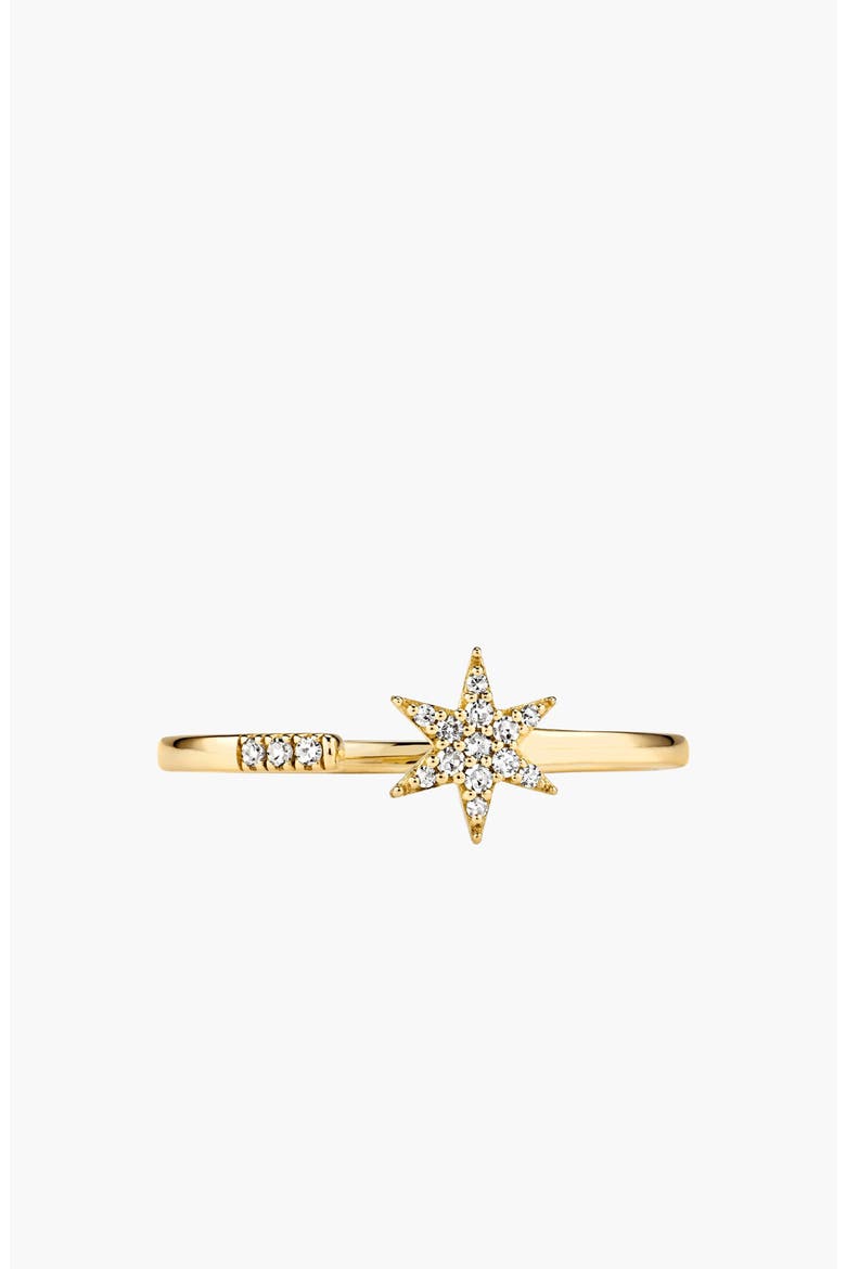 Pavé Diamond Star Open Ring, Main, color, Yellow Gold