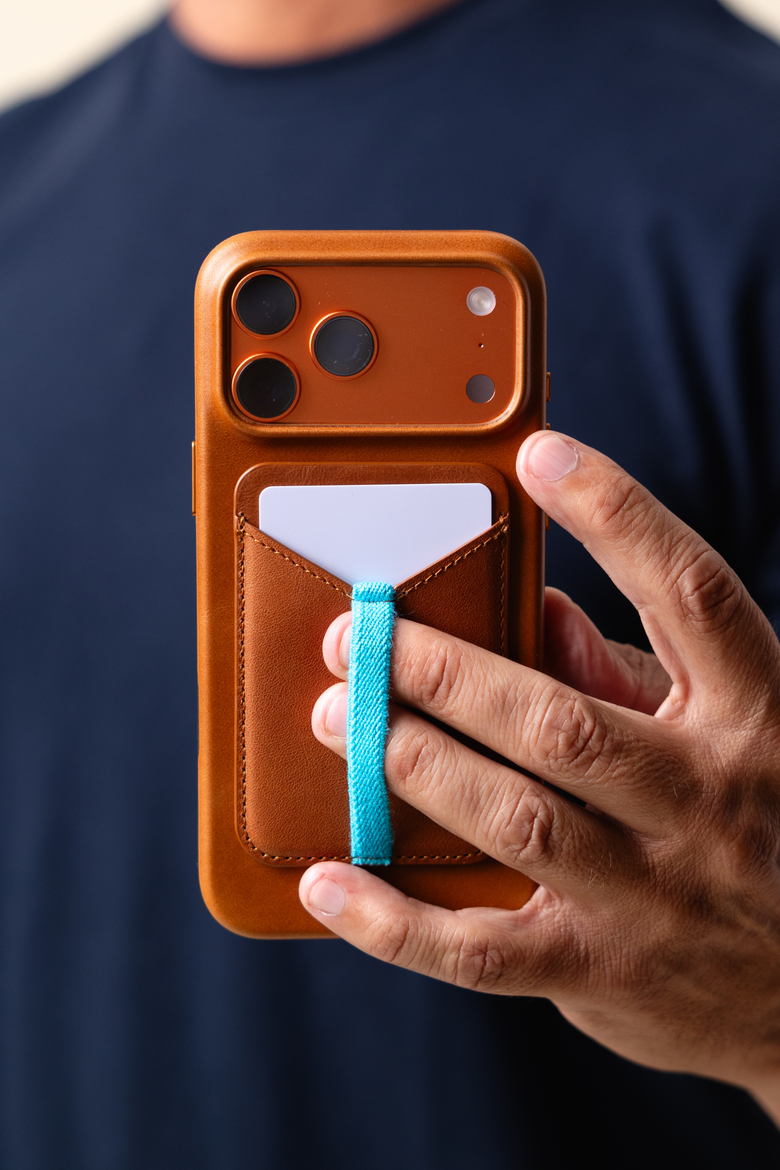 The Minimalist MagSafe Card Wallet, Alternate, color, Saddle Tan