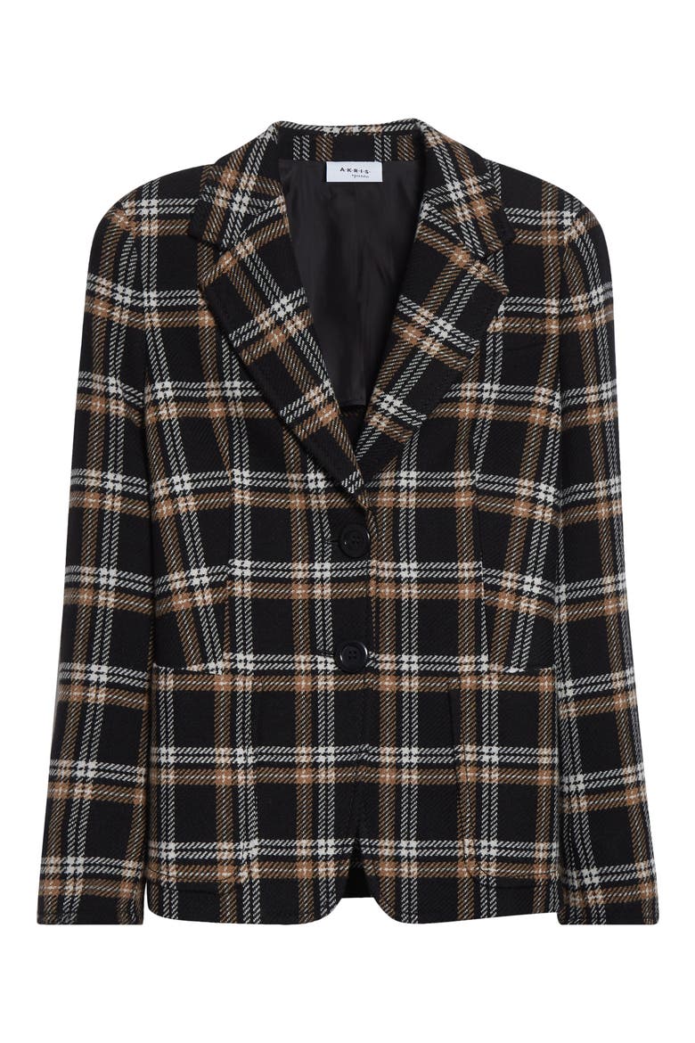Plaid Wool Blend Jacket, Main, color, BLACK-CAMEL-CREAM