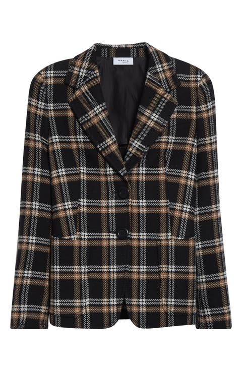 Plaid Wool Blend Jacket