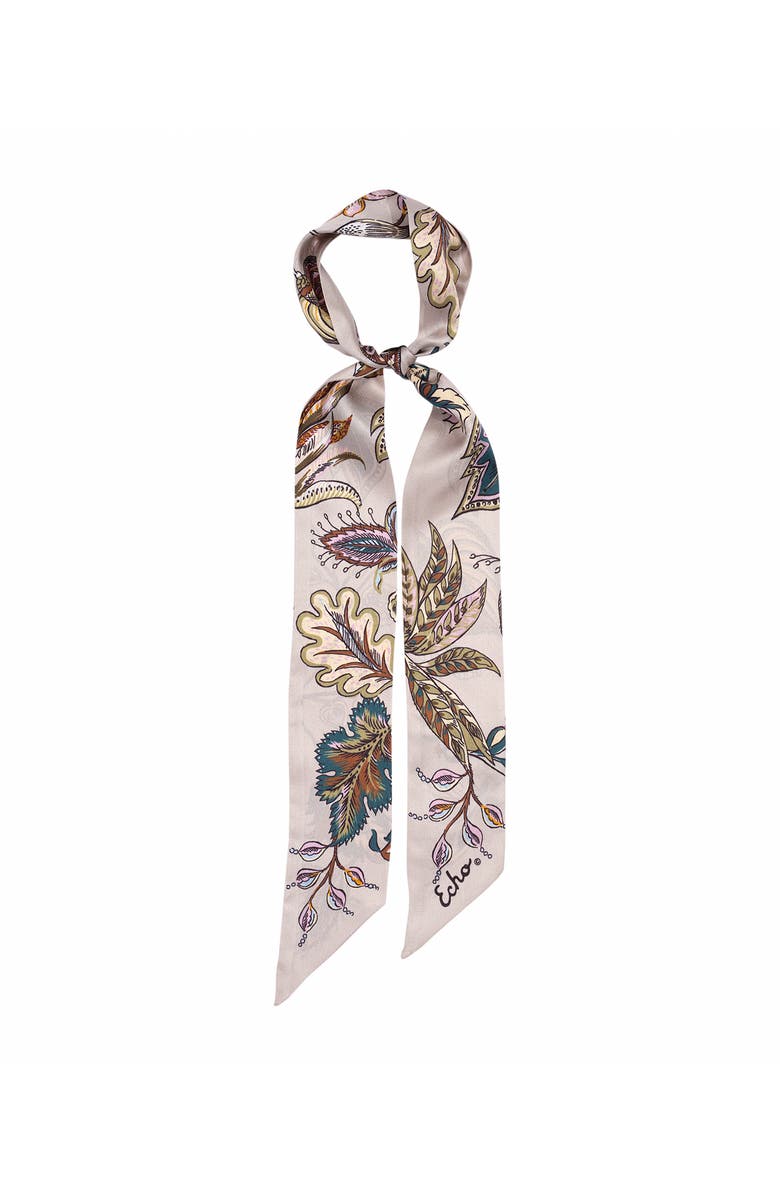 Echo Falling Leaves Ribbon Scarf, Alternate, color, Silver