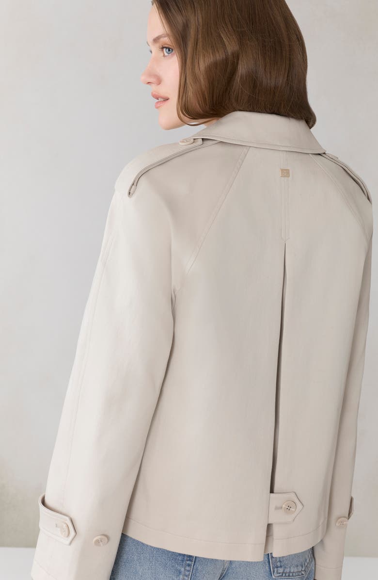 Soia & Kyo Juliette Short Stretch Cotton & Nylon Trench Coat, Alternate, color, Light Oak