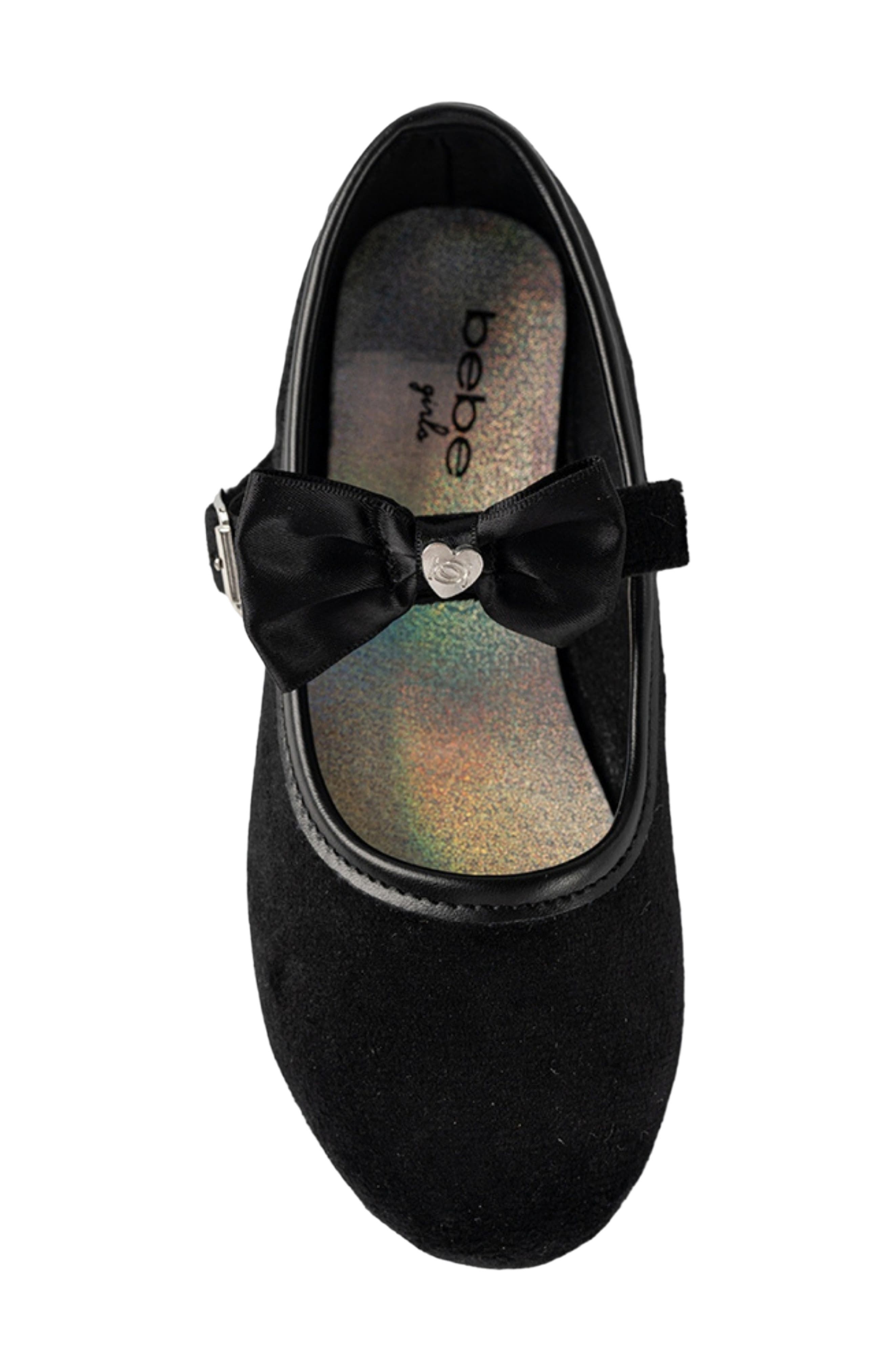 Kids' Patent Faux Leather Flat, Alternate, color, BLACK