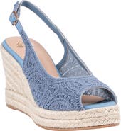 GOOD CHOICE NEW YORK Bowery Lace Espadrille Wedge Slingback Sandal