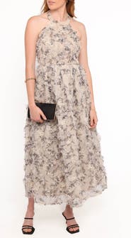 Petal & Pup Delora Floral Print Halter Maxi Dress