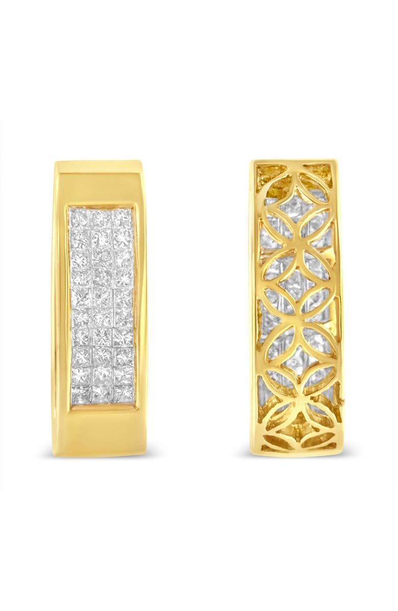 Haus of Brilliance 14K Gold 1/2 Cttw Princess Cut Diamond Vertical Bar Block Pendant 18" Necklace, Alternate, color, Yellow