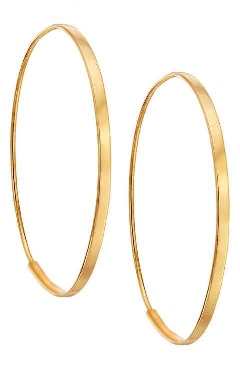 14K Gold Small Flat Magic Hoops