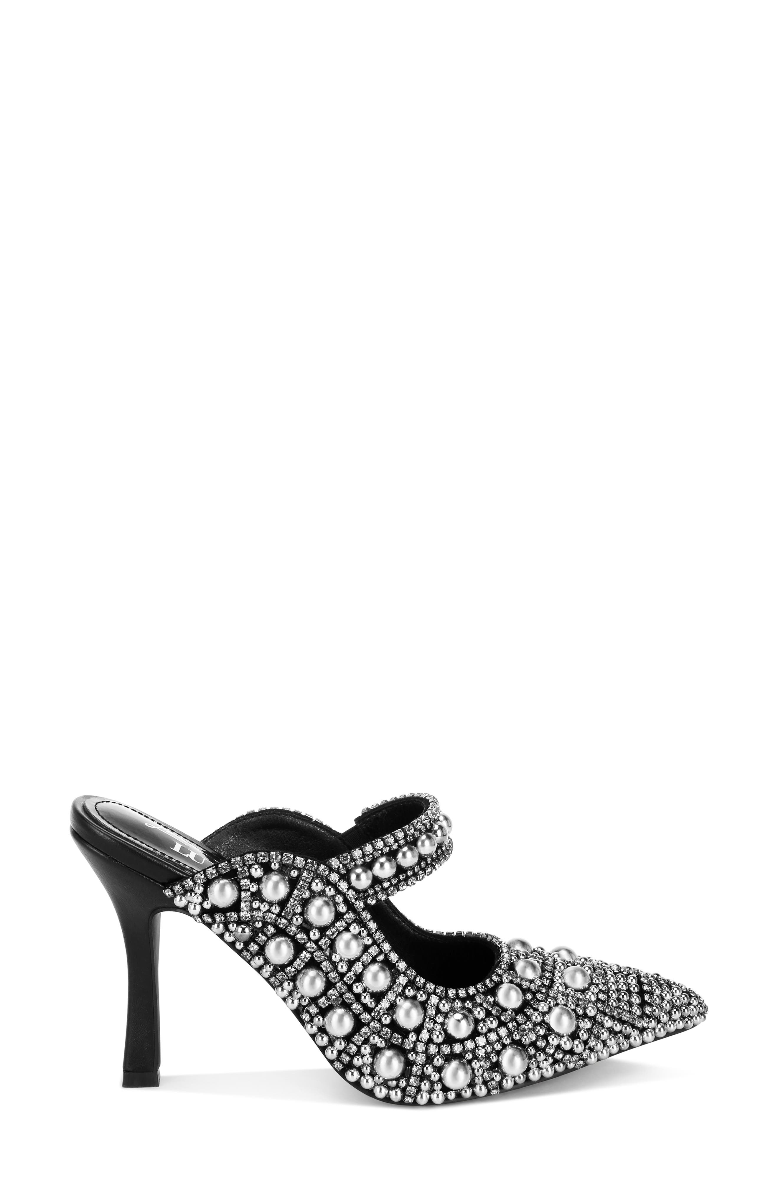 Dalston Pointed Toe Mule, Alternate, color, BLACK